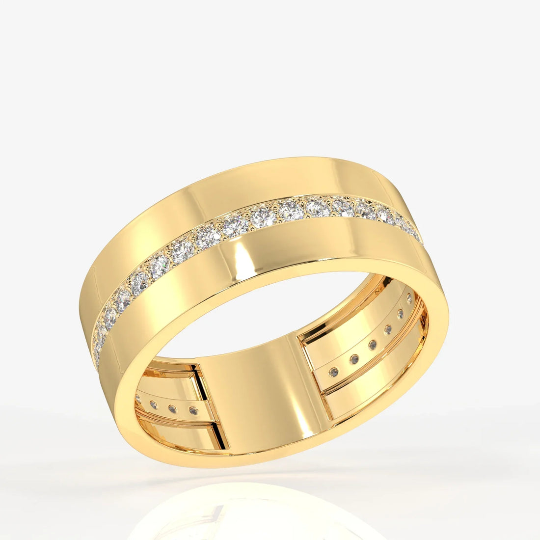 0.60TCW Round Cut Moissanite Men's Wedding Band