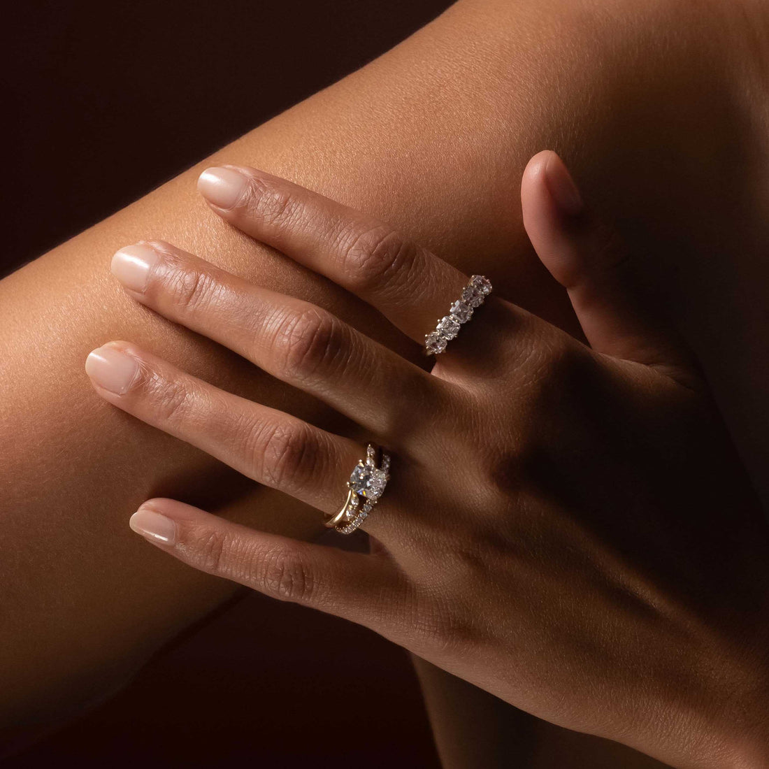 1.0CT Cushion Cut Cluster Diamond Moissanite Engagement Ring