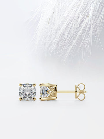Cushion Diamond Stud Moissanite Earrings For Women