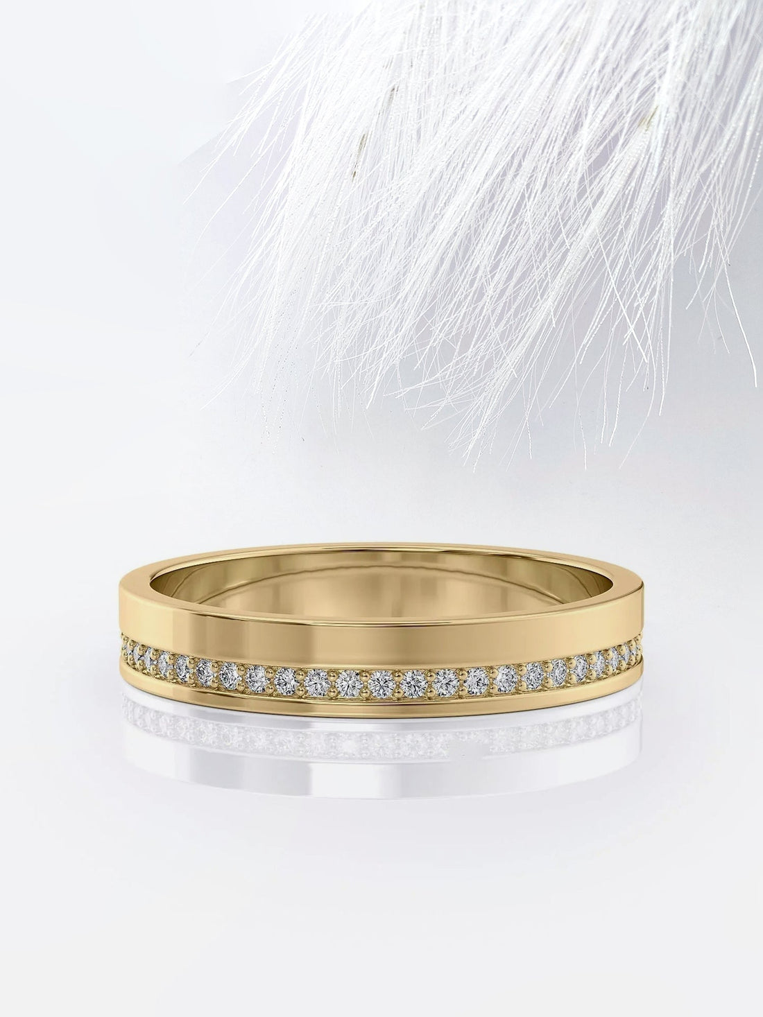 4mm Round Diamond Moissanite Men's Wedding Band