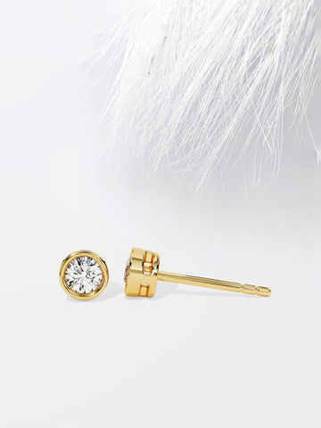 Bezel Set Round Cut Diamond Moissanite Earrings For Her