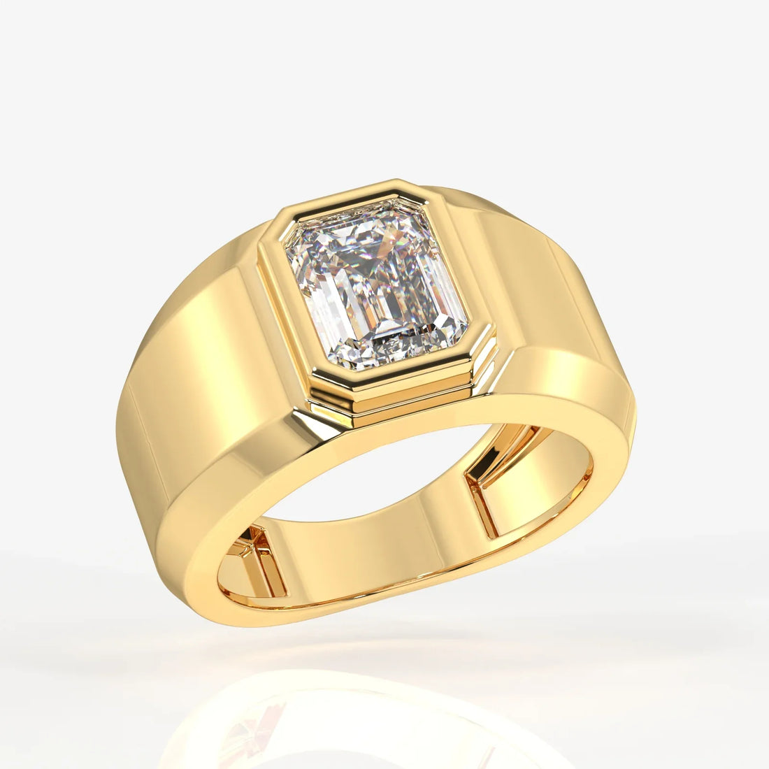 1.0CT Emerald Cut Solitaire Moissanite Wedding Ring in Gold