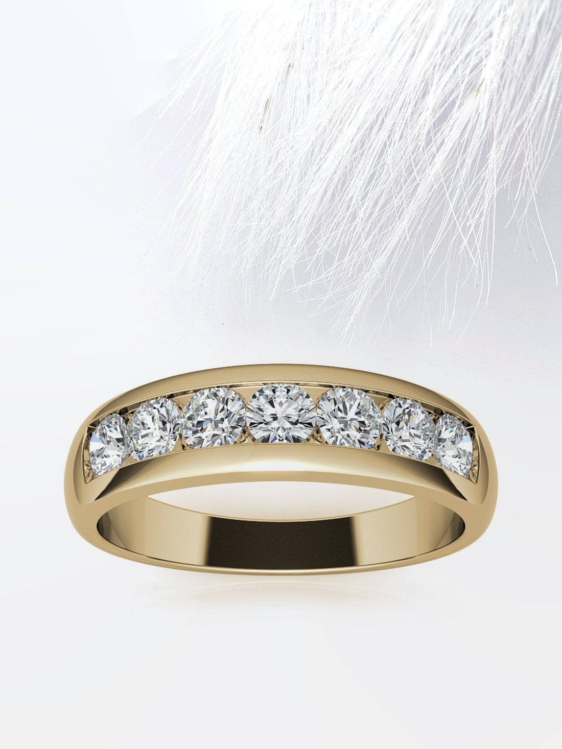 6mm Round Diamond Channel Set Moissanite Men's Wedding Band