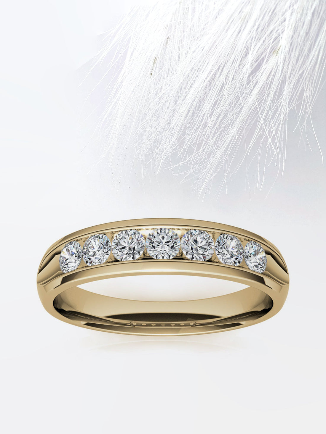 4mm Round Diamond Seven Stone Moissanite Men's Wedding Band