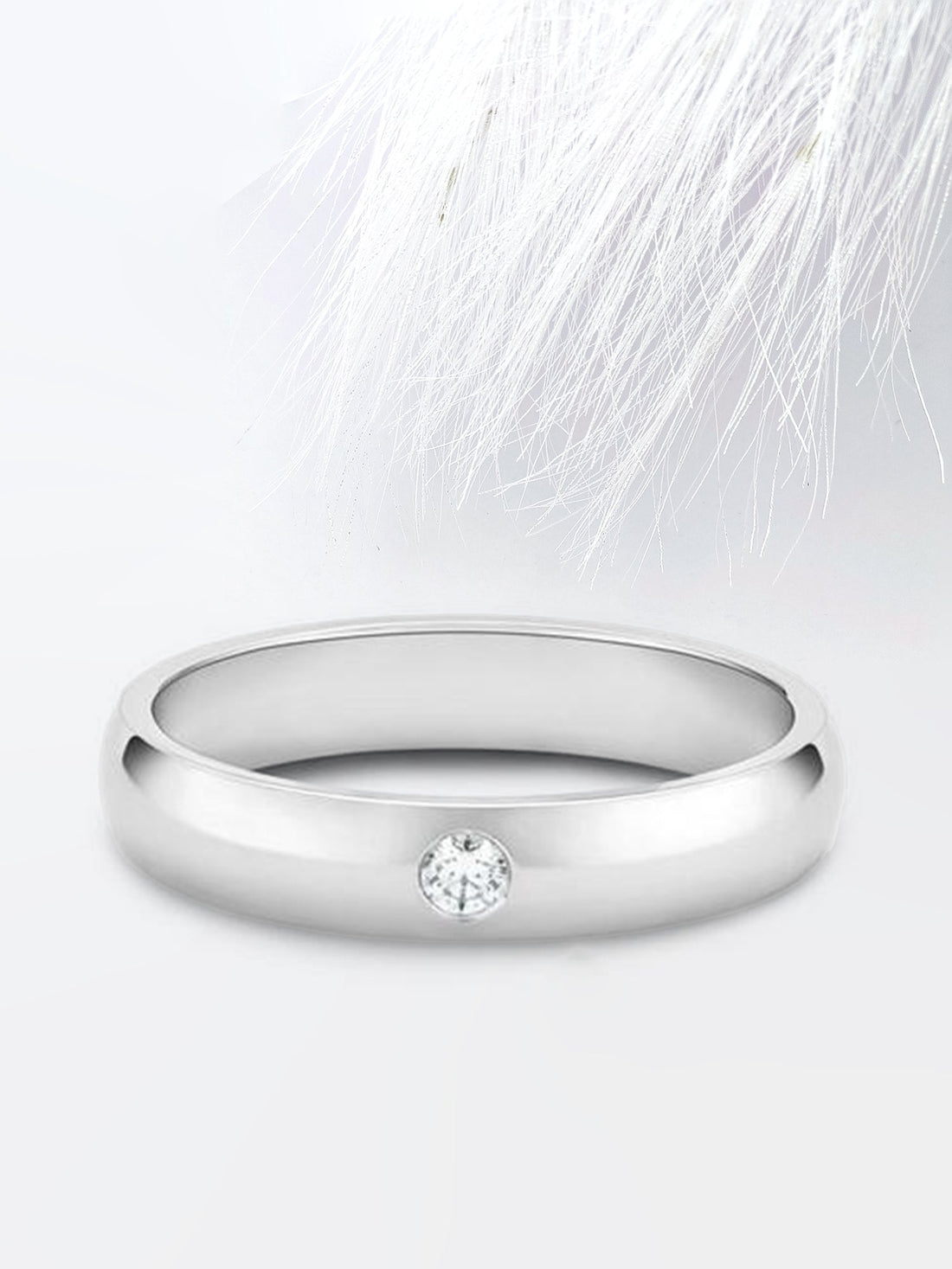 2.5mm Round Diamond Solitaire Moissanite Men's Wedding Band