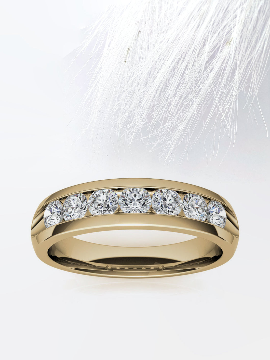 4mm Round Diamond Seven Stone Moissanite Men's Wedding Band