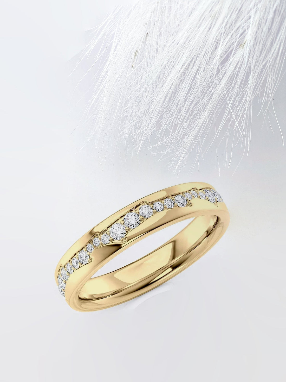 4mm Round Diamond Twig Cigar Moissanite Men's wedding Band
