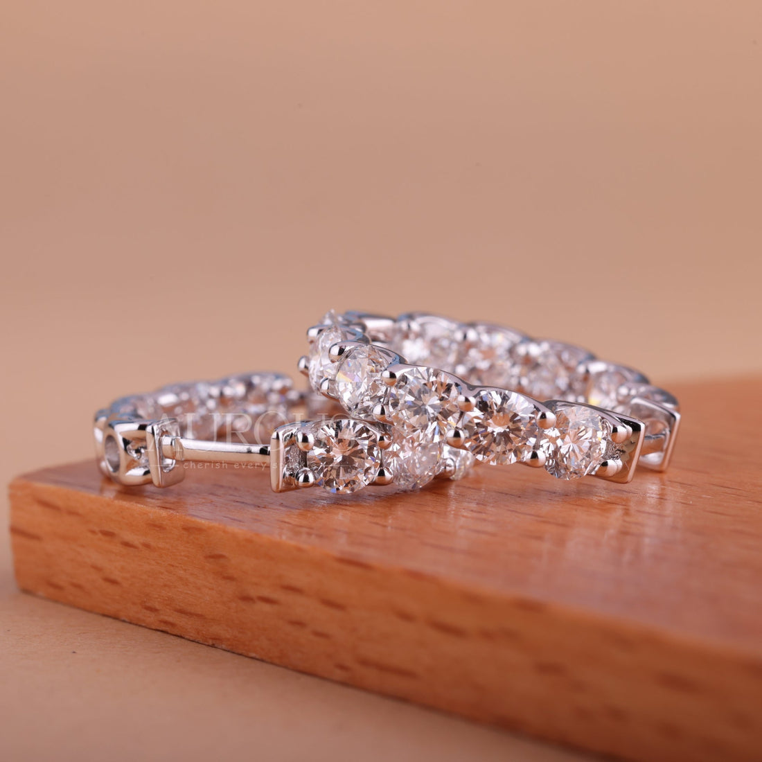 4.0CTW Round Cut Diamond Inside-Out Hoops Earrings