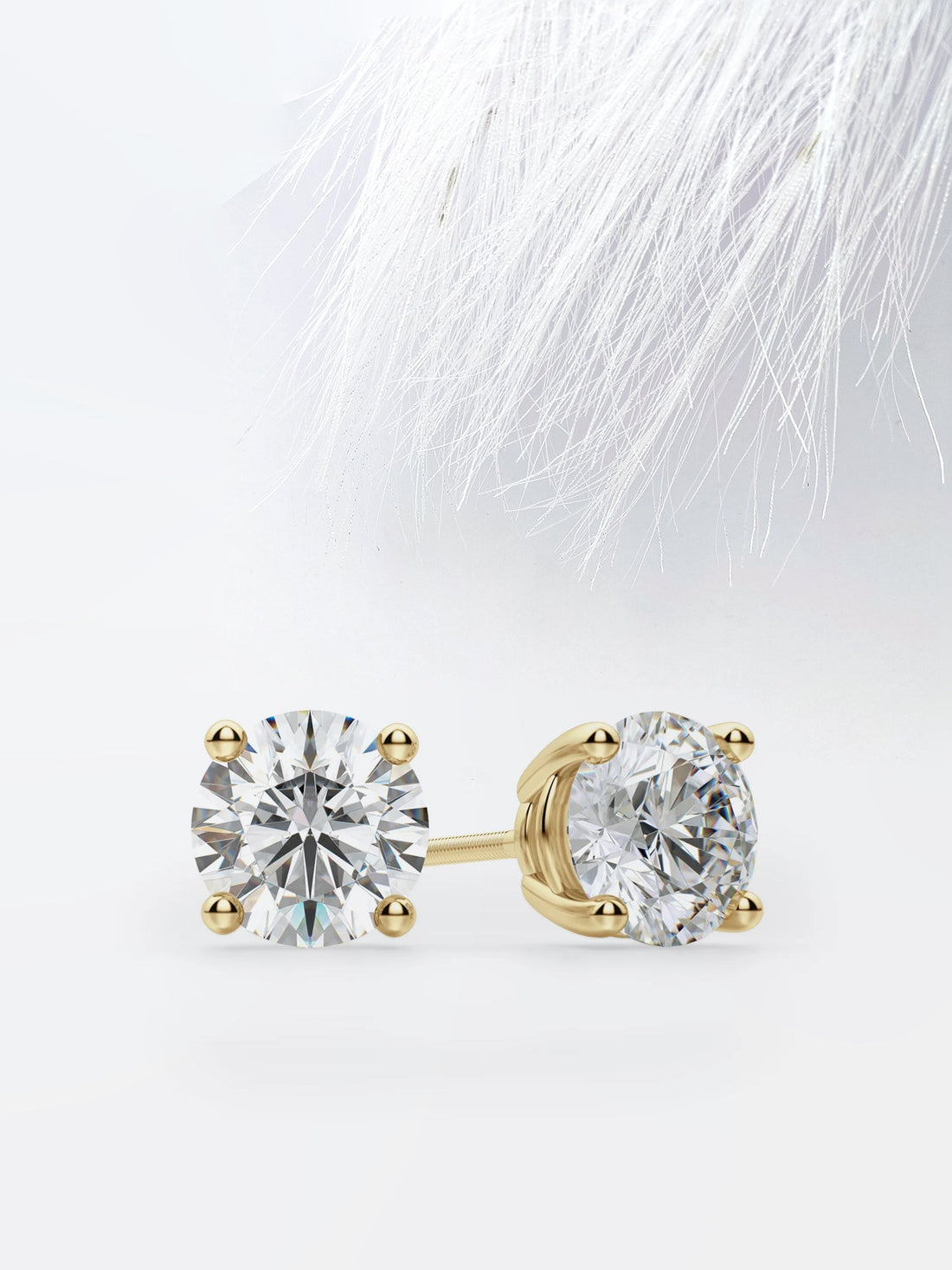 Round Diamond Solitaire Moissanite Earrings For Women