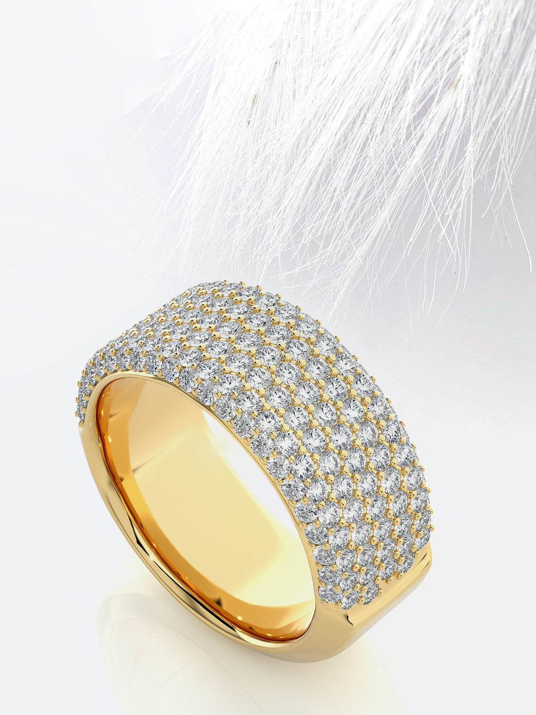 Anillo de boda para hombre de diamante de moissanita redonda de seis filas