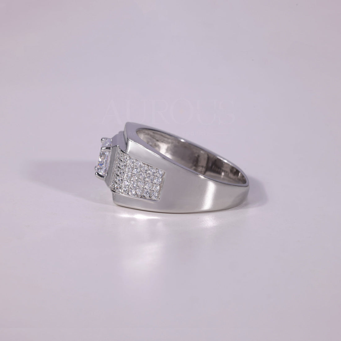 1.50 CT Round Cut Cluster Diamond Men's Engagement Ring