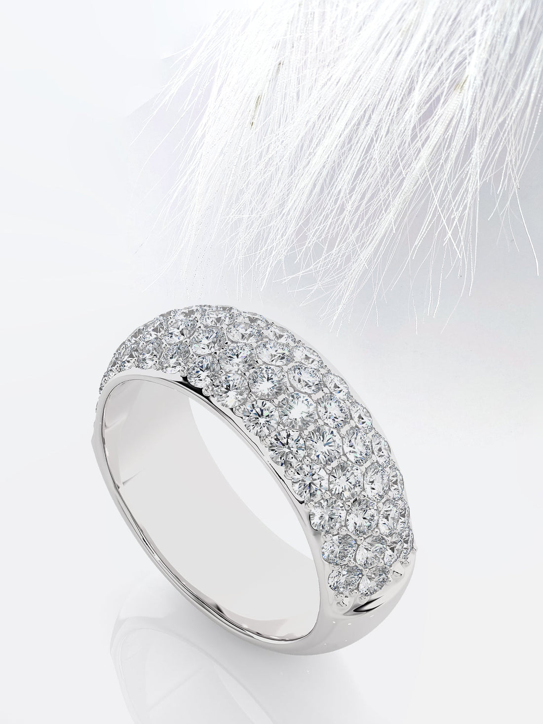5mm Round Diamond Cluster Moissanite Men's Wedding Band