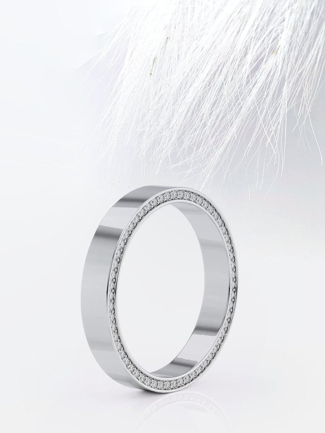 4mm Round Diamond Moissanite Men's Wedding Band