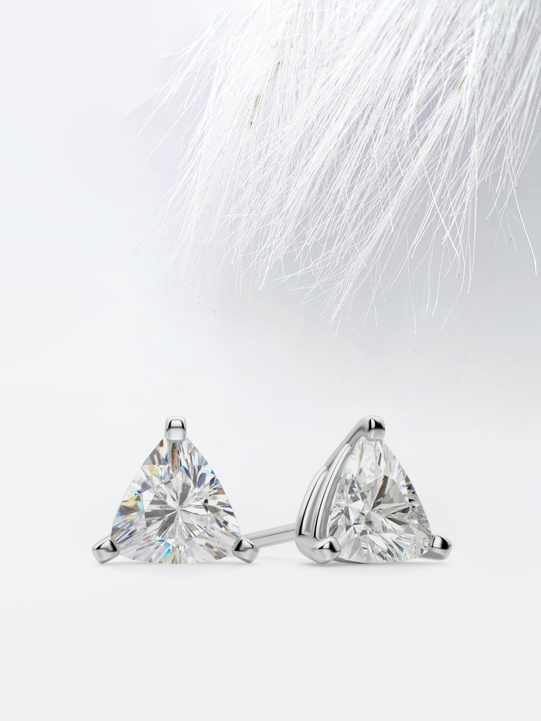 Trillion Diamond Stud Moissanite Earrings For Women