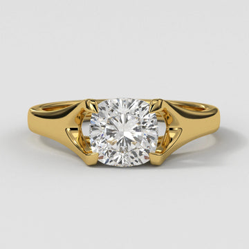 Lab Grown 3CT Diamond Engagement Ring: 14K Rose Gold Solitaire