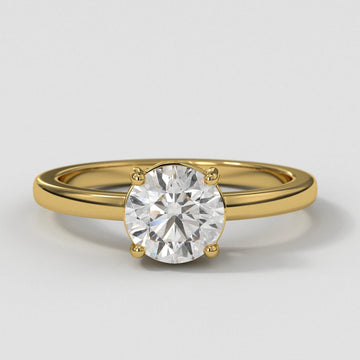 Lab Diamond Solitaire Ring: 10K Gold Engagement Ring, IGI Certified