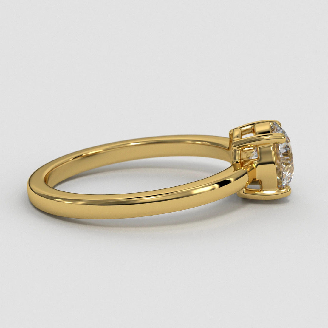 Lab Diamond Solitaire Ring: 10K Gold Engagement Ring, IGI Certified