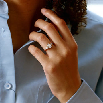 2.0CT Oval cut Three Stone Engagement Ring