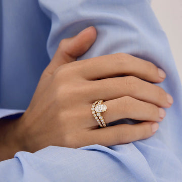 2.0CT Oval Cut Cluster Diamond Unique Engagement Ring