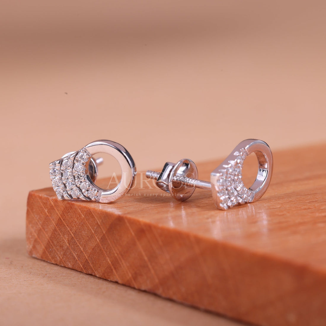 Round Cut Cluster Diamond Moissanit Stud Earrings