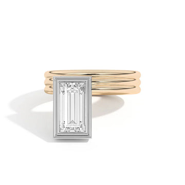 2.0CT-3.0CT Baguette Cut Unique Solitaire Engagement Ring