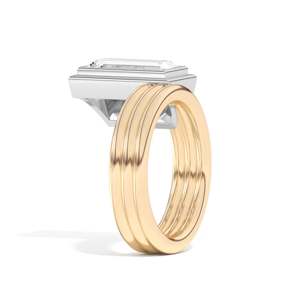 2.0CT-3.0CT Baguette Cut Unique Solitaire Engagement Ring