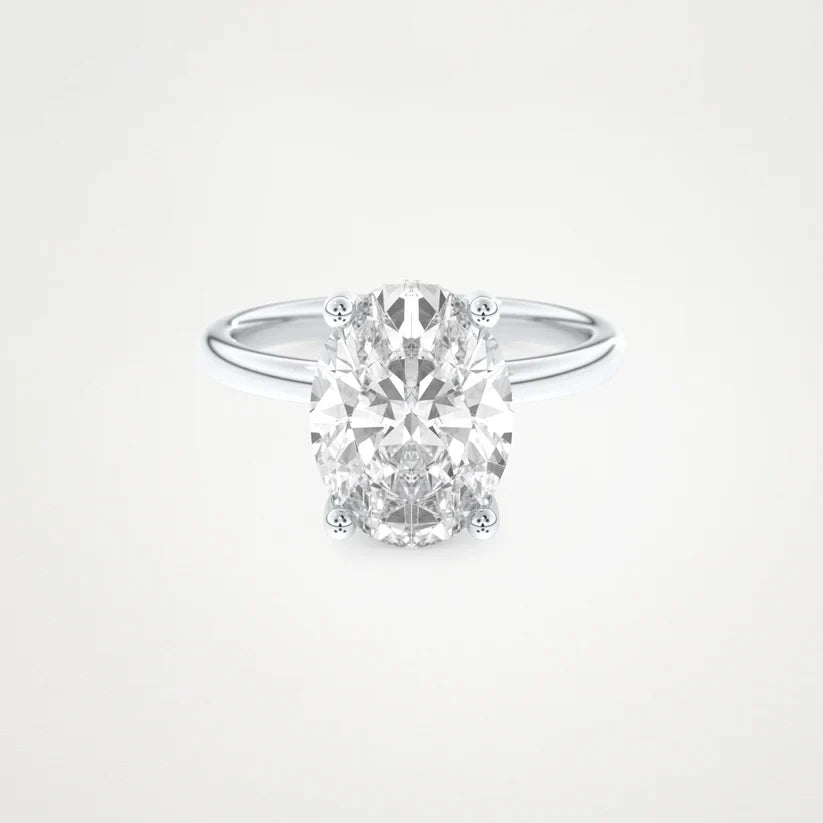 3.50CT Oval Cut Hidden Halo Setting Engagement Ring  – Inspired by Nina Dobrev
