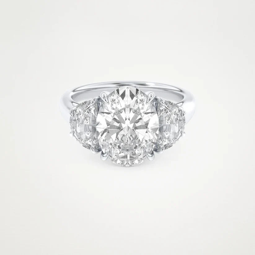 4.0CT Oval Cut Three Stone Moissanite Engagement Ring – Inspired by Serena Williams