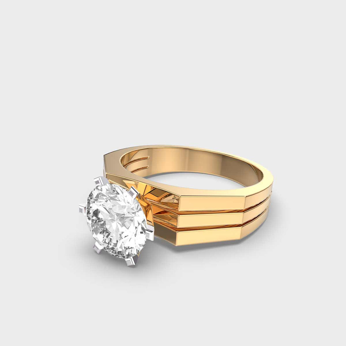 1.0CT Round Diamond Solitaire Men's Engagement Ring