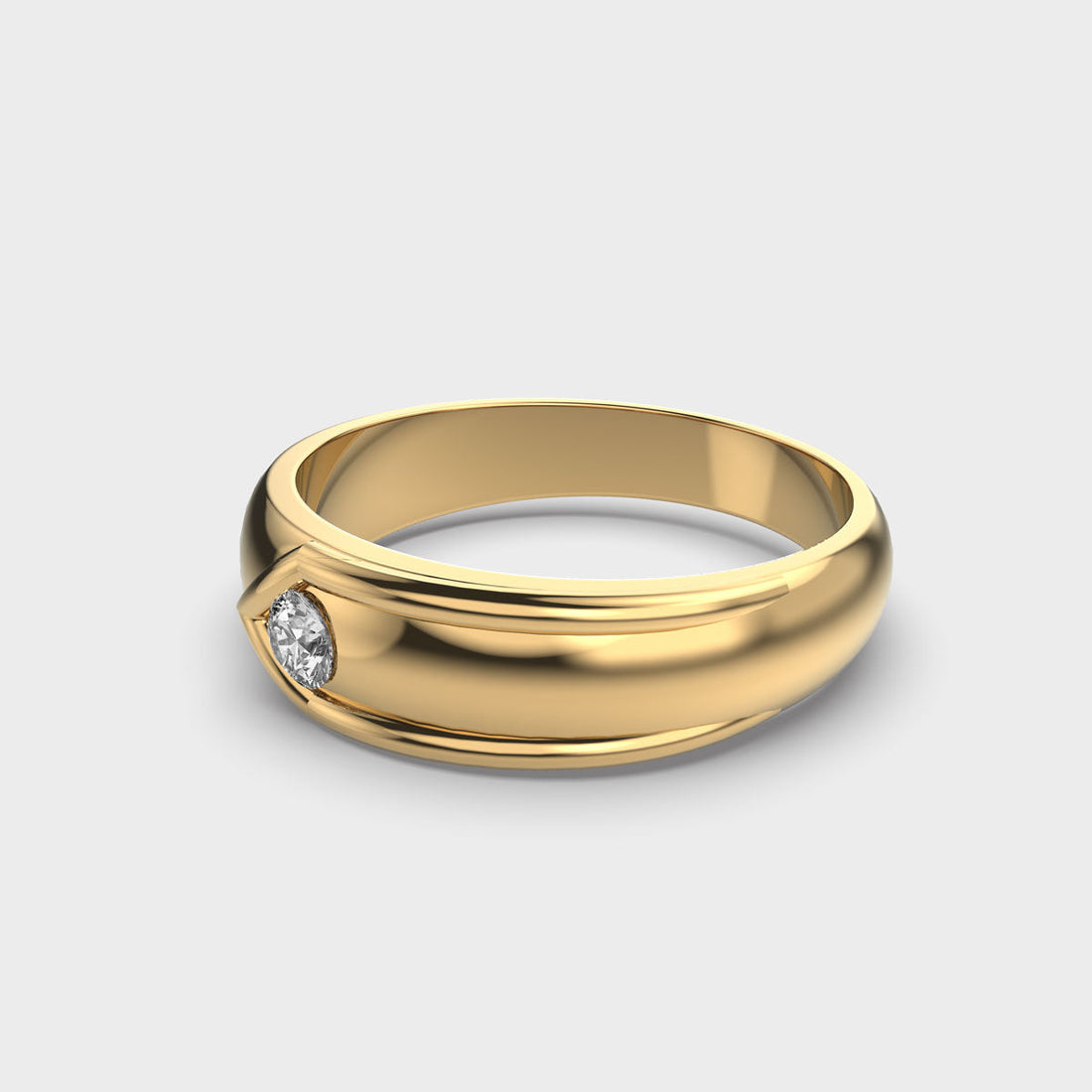 Round Diamond Modern Engagement Ring For Groom