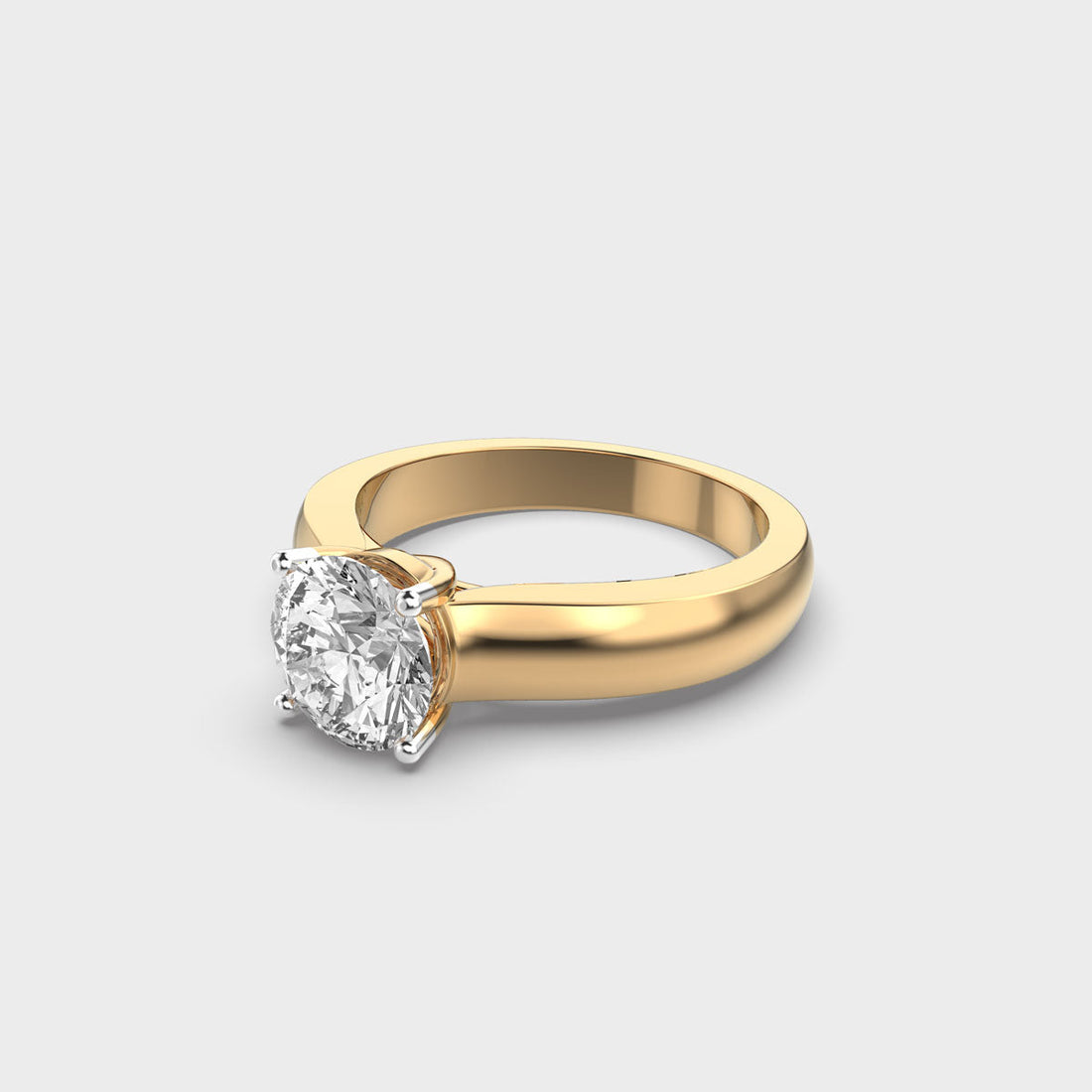 1.50 CT Round Cut Solitaire Moissanite Men's Engagement Ring