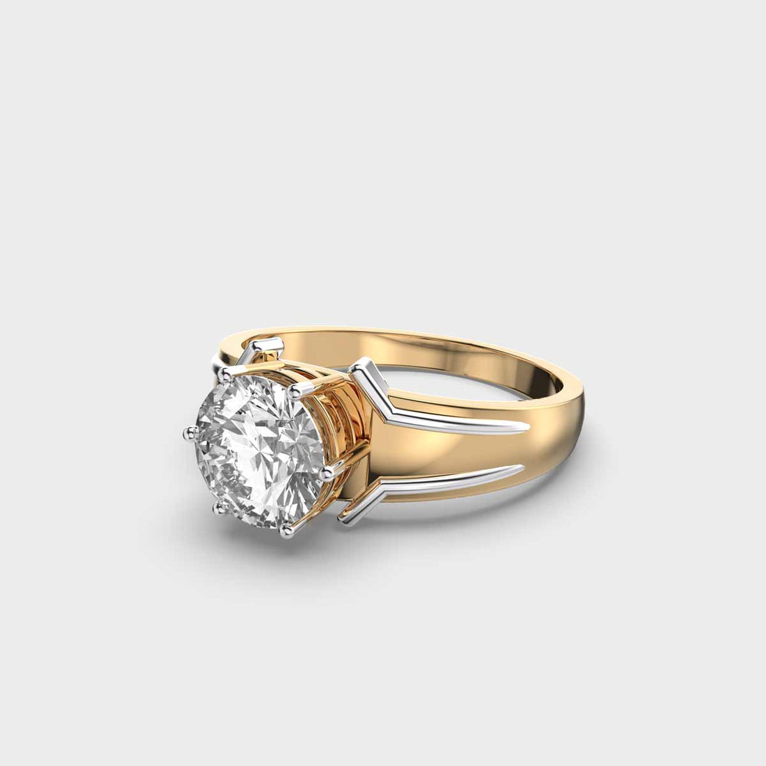 1.0CT Round Diamond Solitaire Men's Engagement Ring