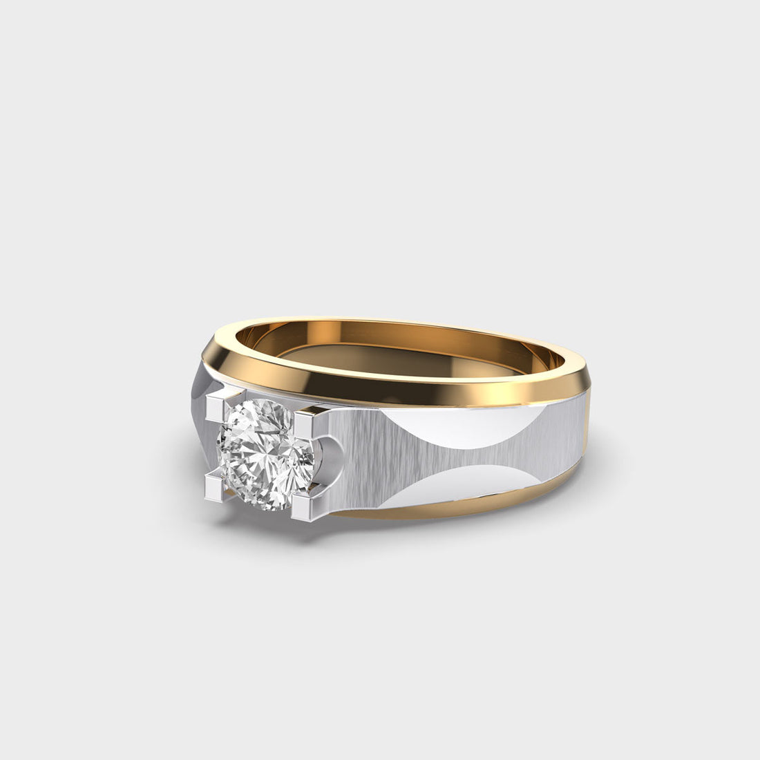 0.80 CT Round Cut Solitaire Men's Golden Wedding Ring