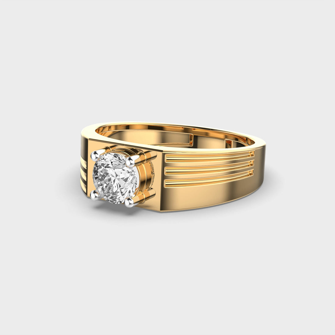 0.65CT Round Cut Solitaire Moissanite Men's Engagement Ring