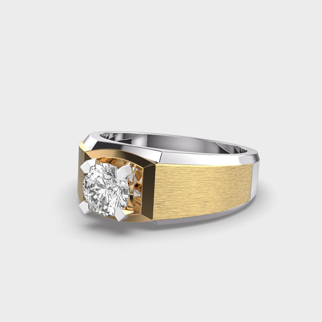 0.80CT Round Cut Solitaire Two Tone Men's Engagement Ring