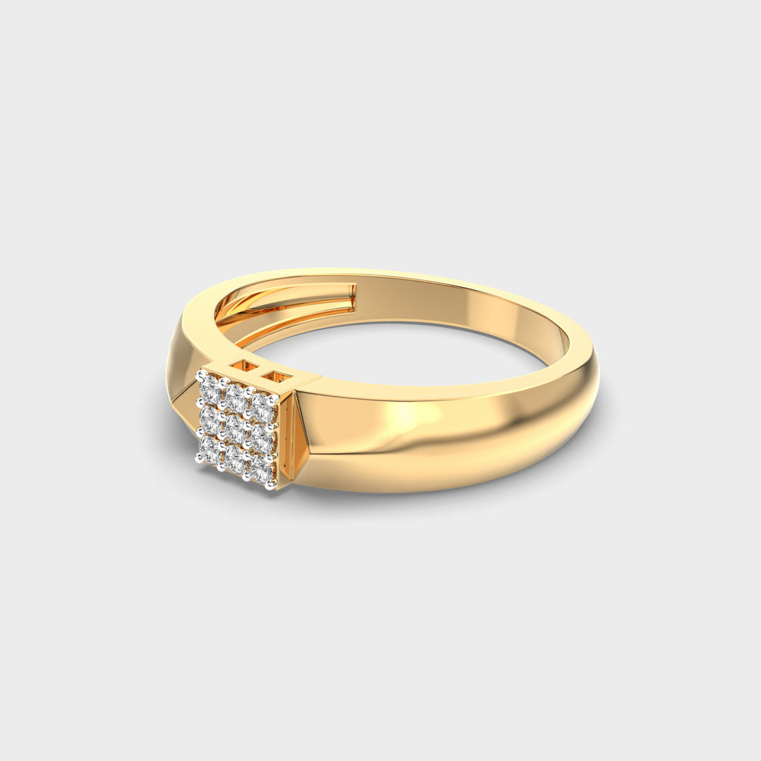 Anillo de compromiso para hombre con grupo de diamantes redondos de 0.15TCW