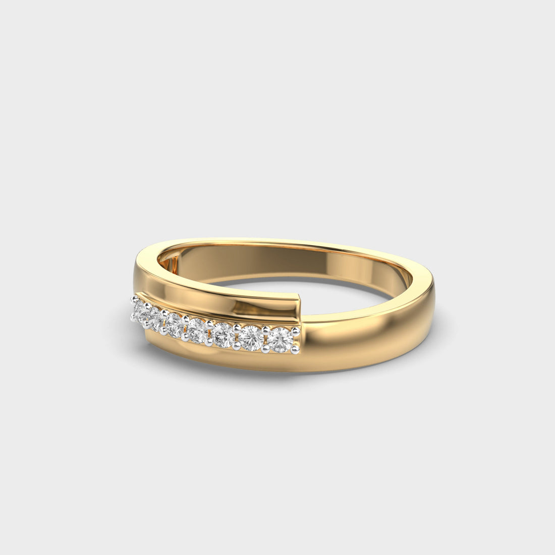 Anillo de compromiso de hombre con diamantes redondos de 0.15TCW