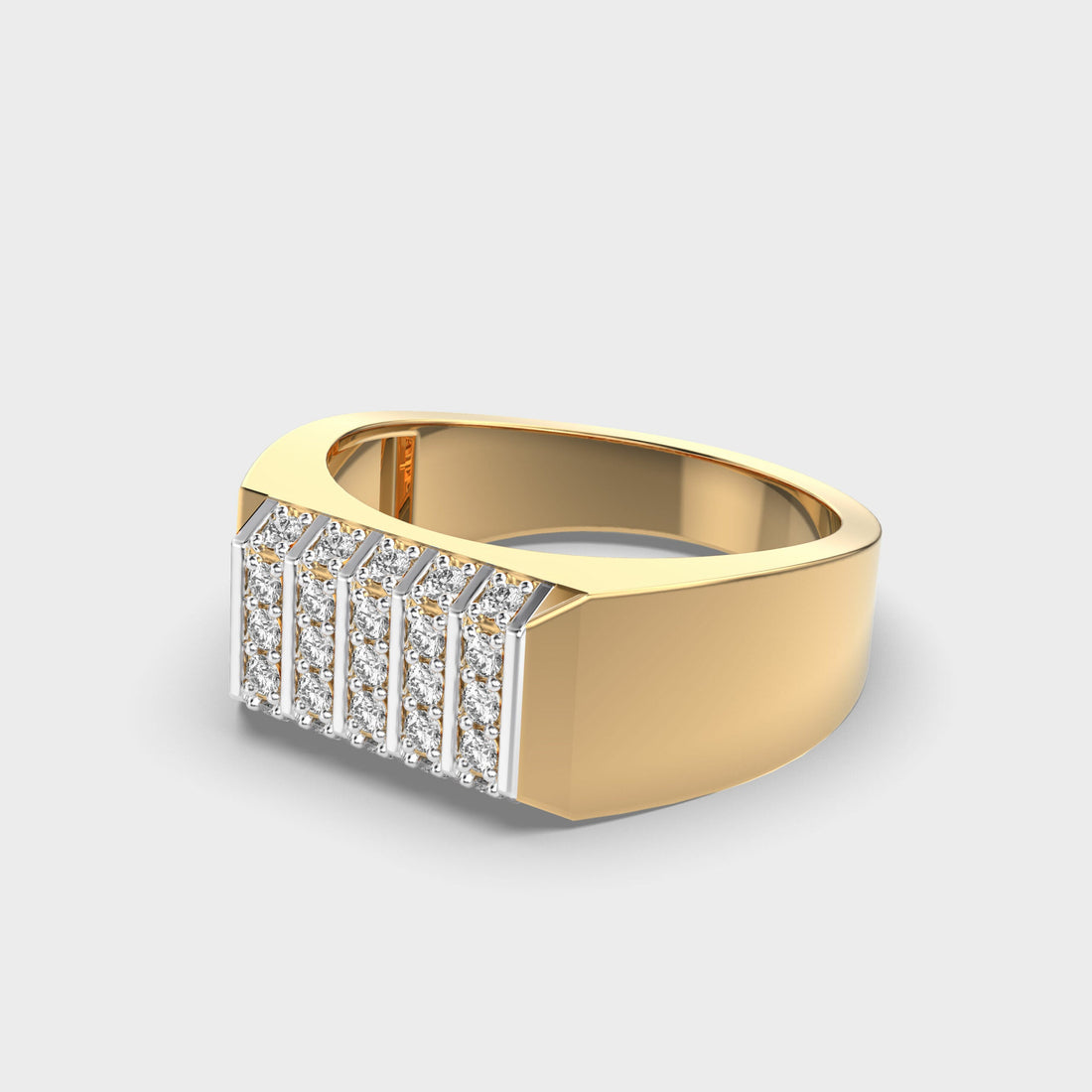 Anillo de compromiso para hombre con grupo de diamantes redondos de 0.37 TCW