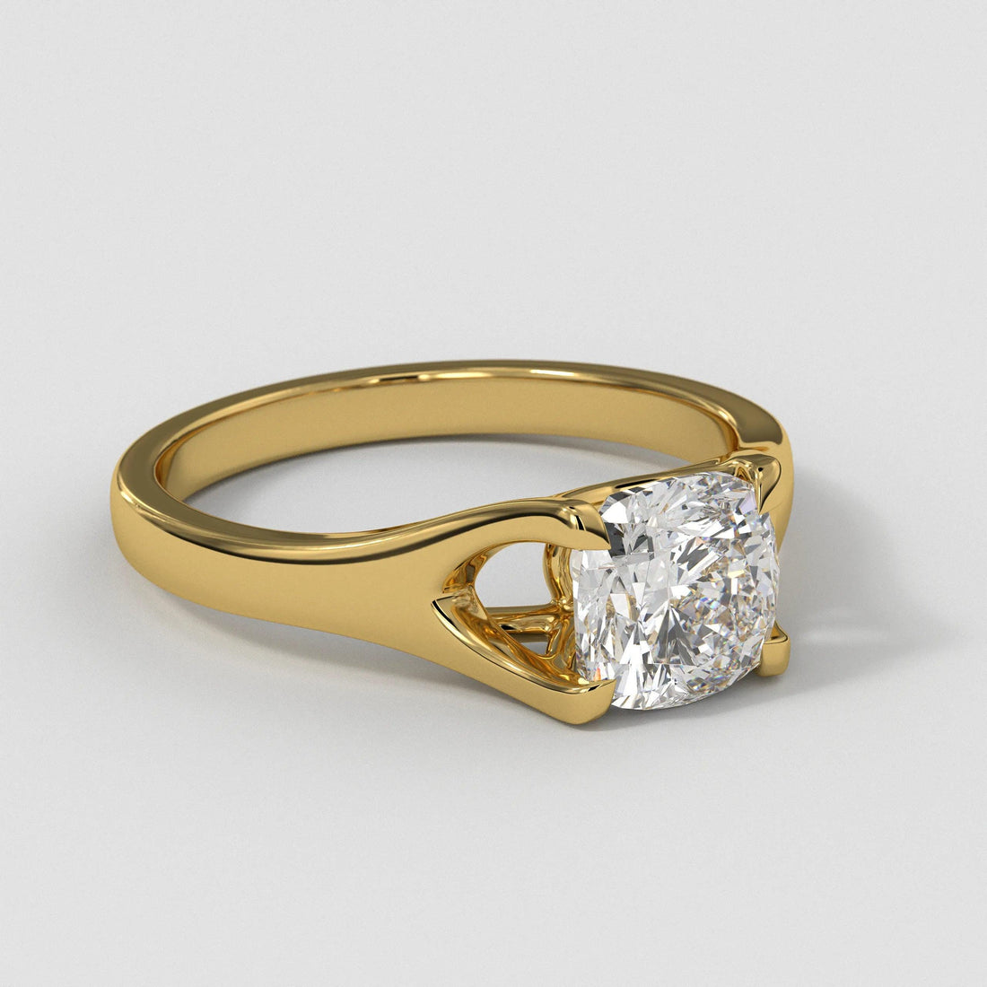 Lab Grown 3CT Diamond Engagement Ring: 14K Rose Gold Solitaire