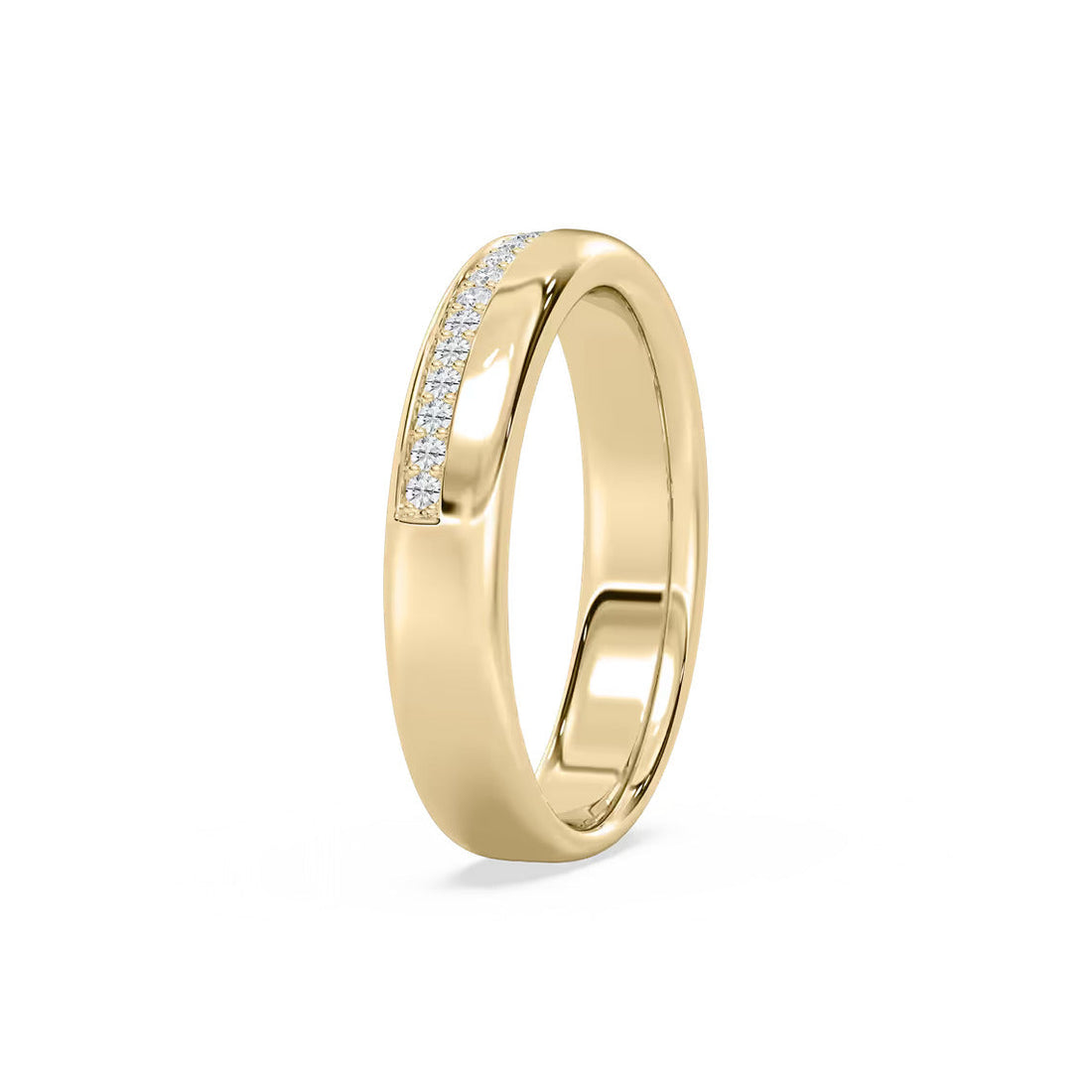 Round Cut Diamond Men's Wedding Band In Gold