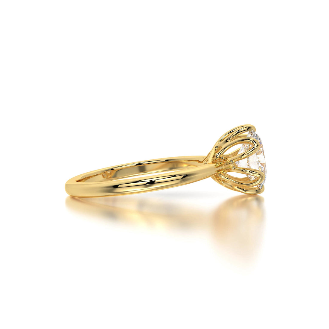 Floral Oval Lab-Grown Diamond Engagement Ring: 10K/14K/18K Gold