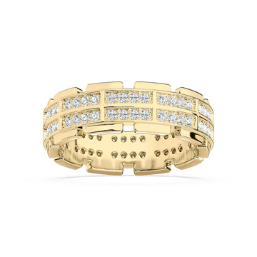 0.96TCW Round Cut Unique Men's Wedding Ring In Gold