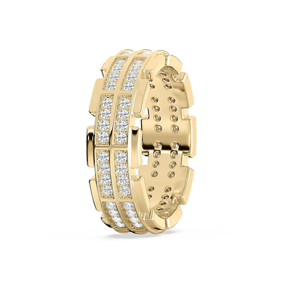 0.96TCW Round Cut Unique Men's Wedding Ring In Gold