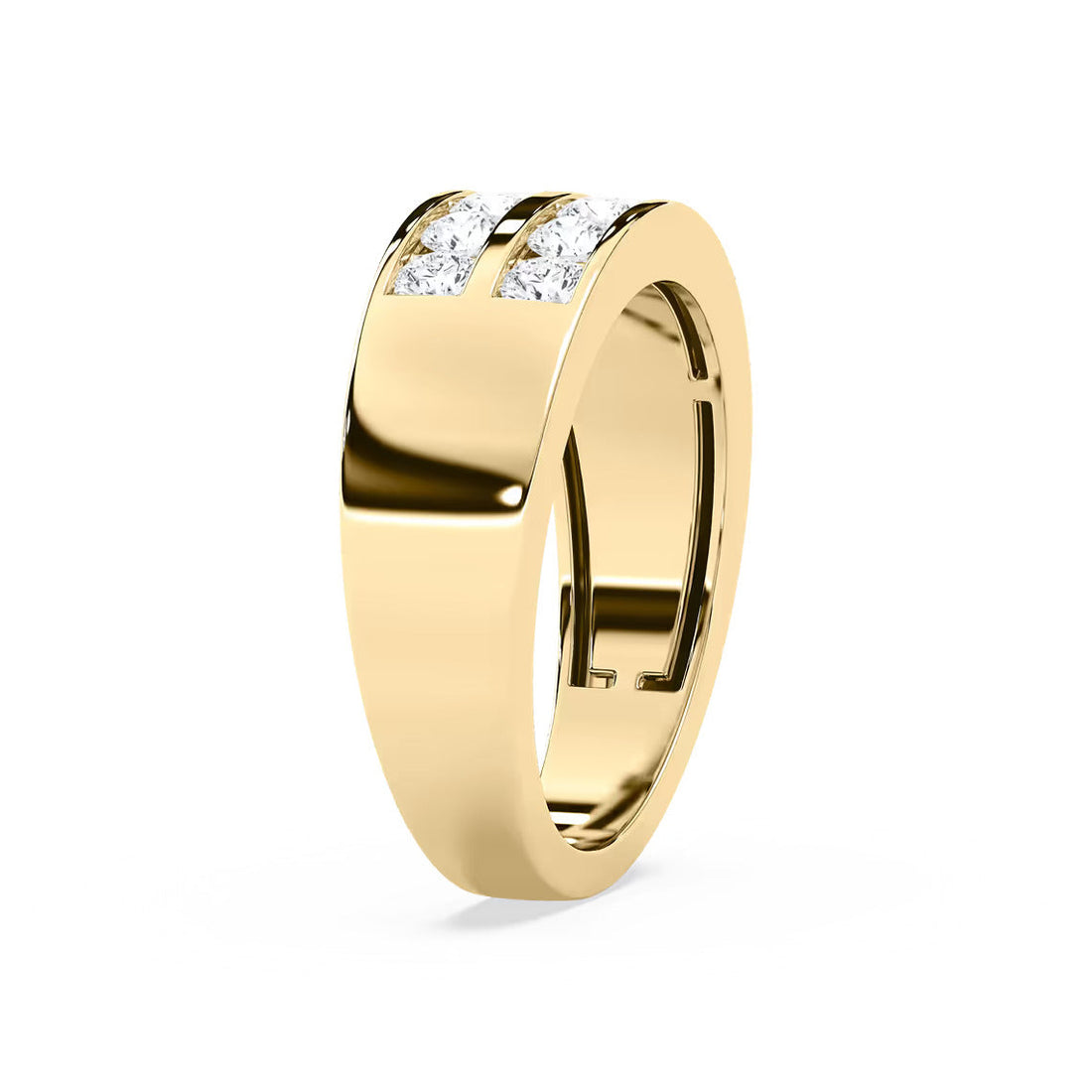 Round Cut Diamond Unique Men's Engagement Ring