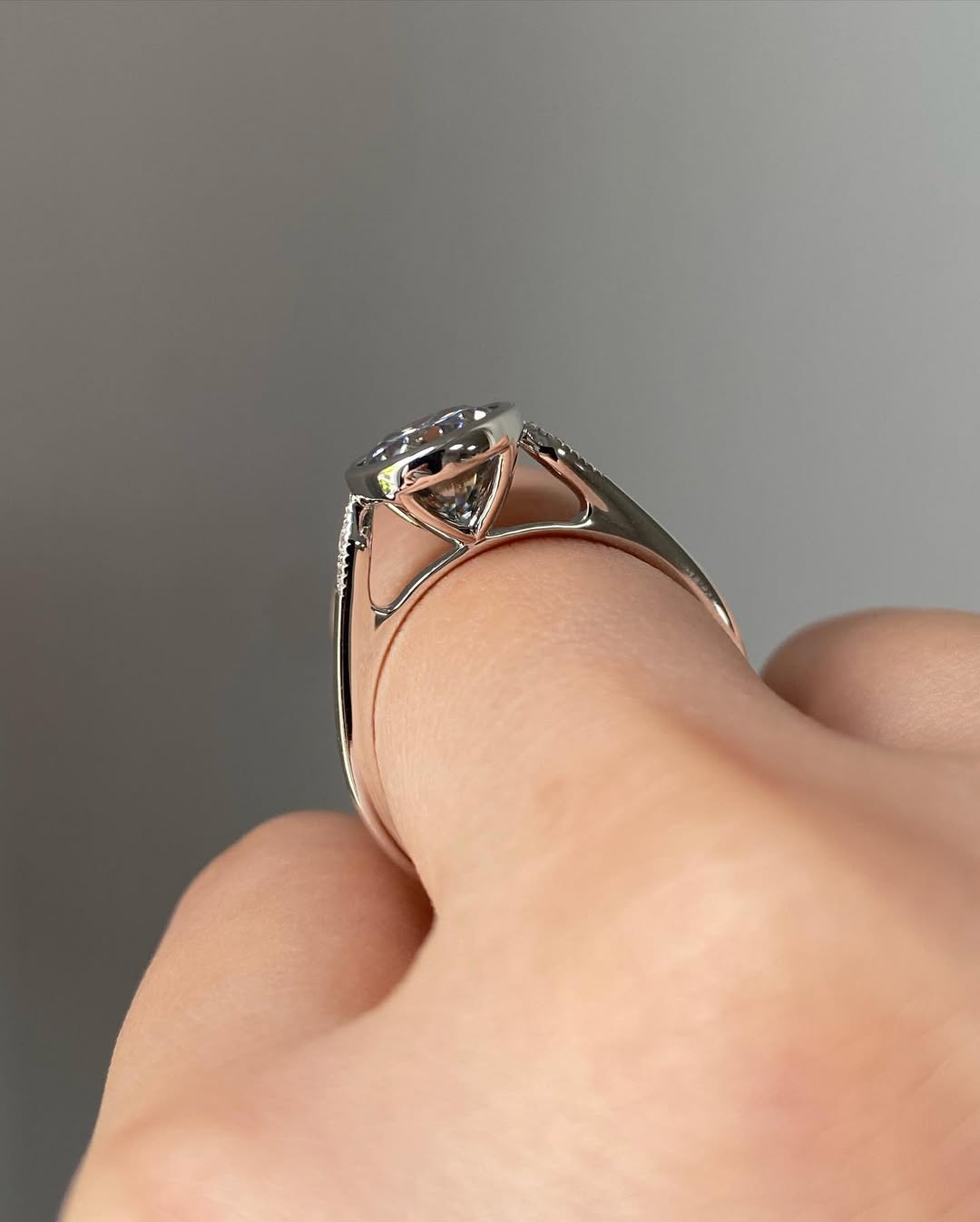 Oval Bezel Engagement Ring