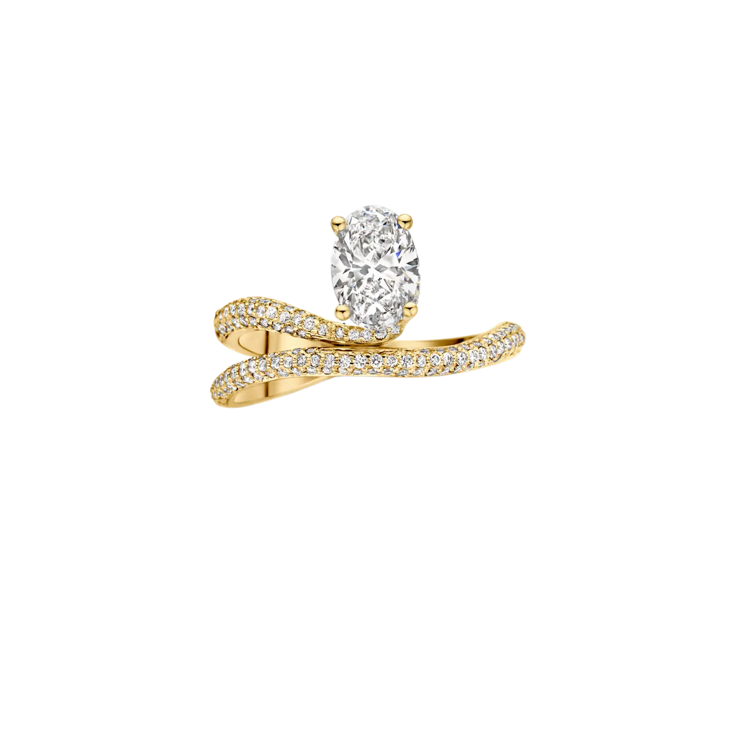 1.0CT Oval Cut Cluster Diamond Moissanite Engagement Ring