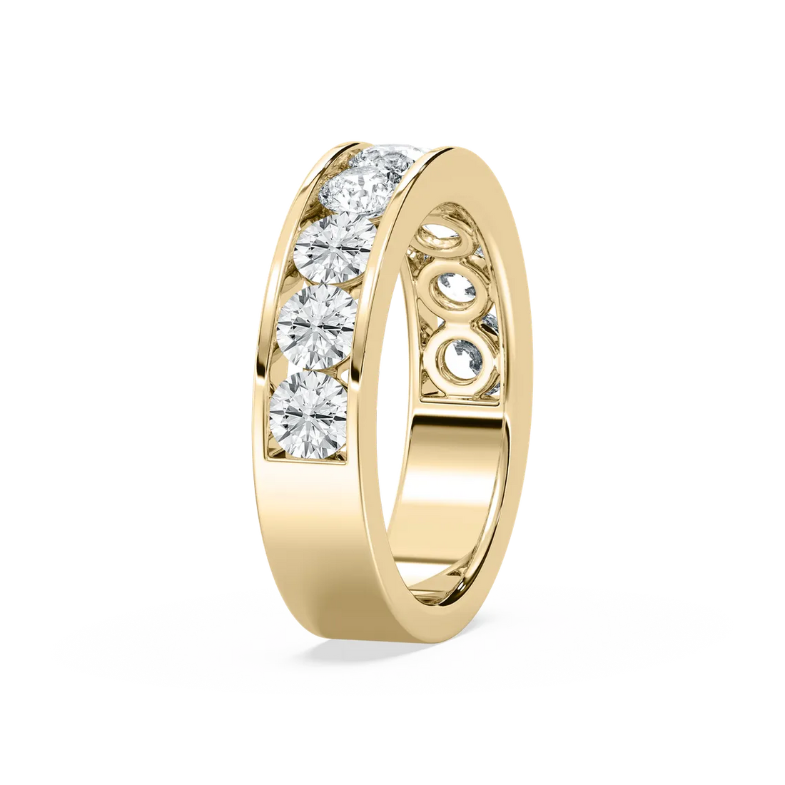 2.25TCW Round Cut Channel Setting Men's Wedding Band in Gold