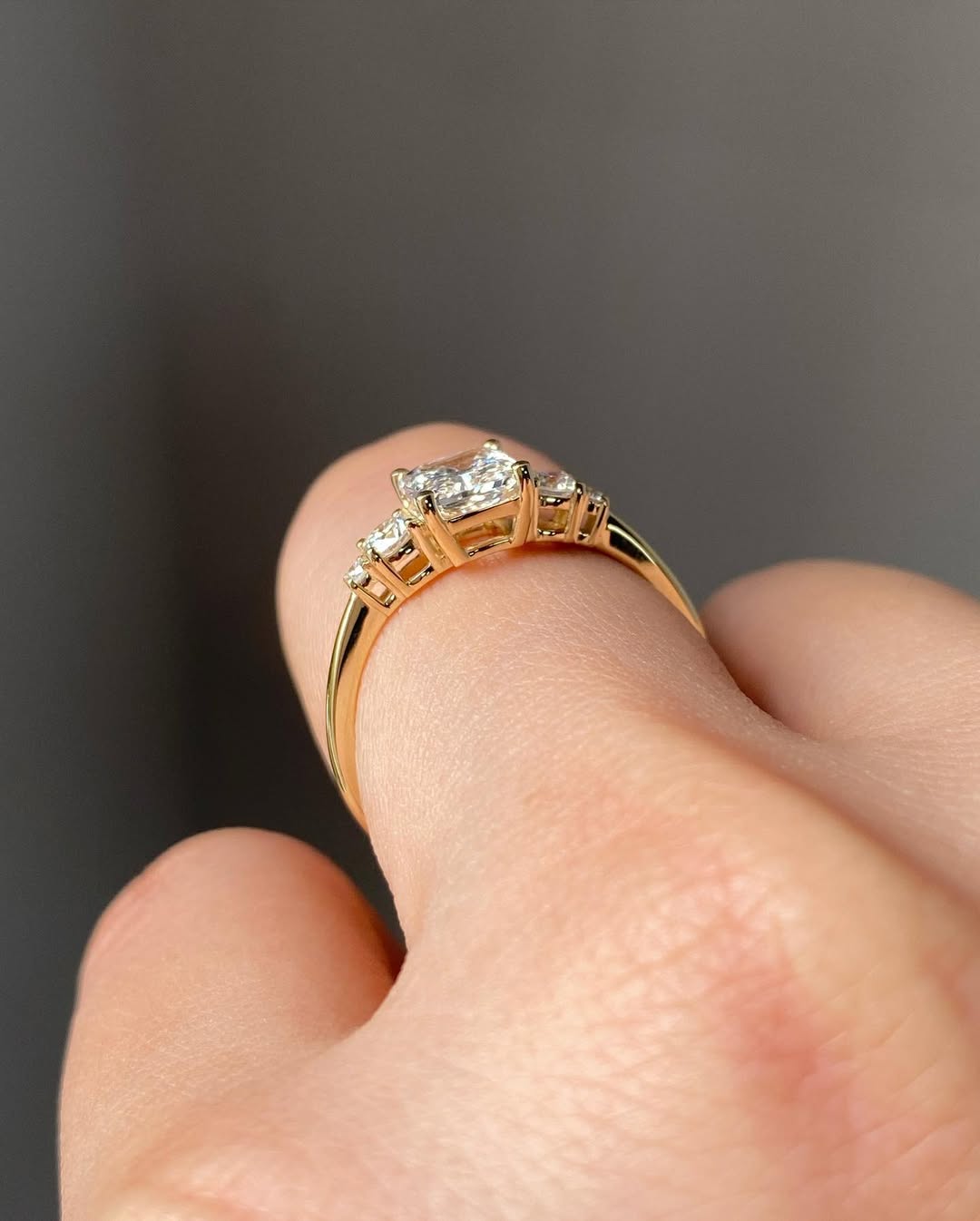 Radiant Cut Five Stone Diamond Engagement Ring