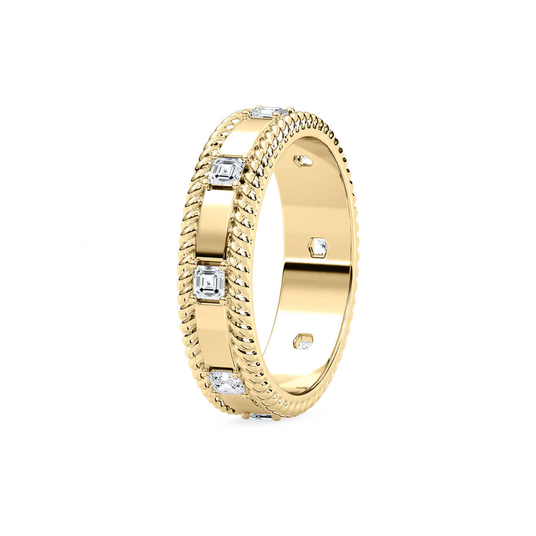 Asscher Cut Unique Eternity Men's Wedding Band For Him