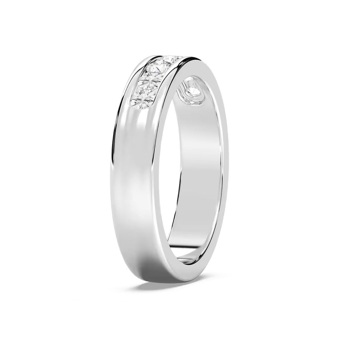 Round Brilliant Cut Seven Stone Men's Wedding Band For Him